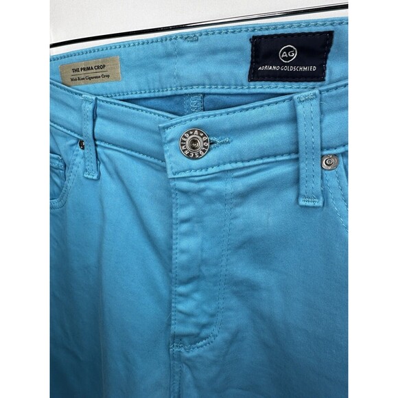 AG Adriano Goldschmied The Prima Crop Mid Rise Cigarette Crop Blue Pants size 31 - Picture 5 of 8